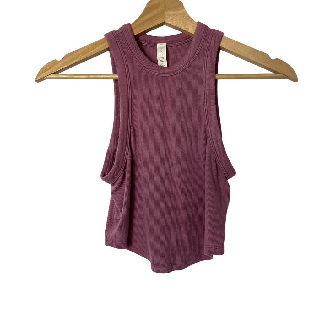 Lululemon pink tank top workout women's size 4 modal and elastane lightweight